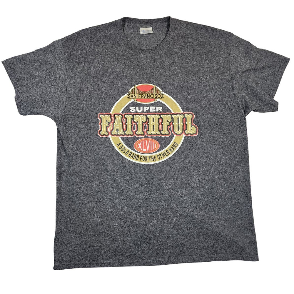Port & Company San Francisco 49er Faithful‎ Gray Crewneck Short Sleeve Shirt XL